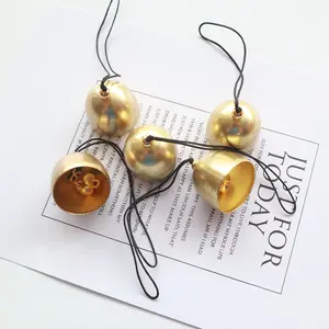 5Pcs Small Alloy Bells - Mini Metal Bells with Red String for Wind Chimes, Christmas Ornaments, DIY Crafts & Home Decor