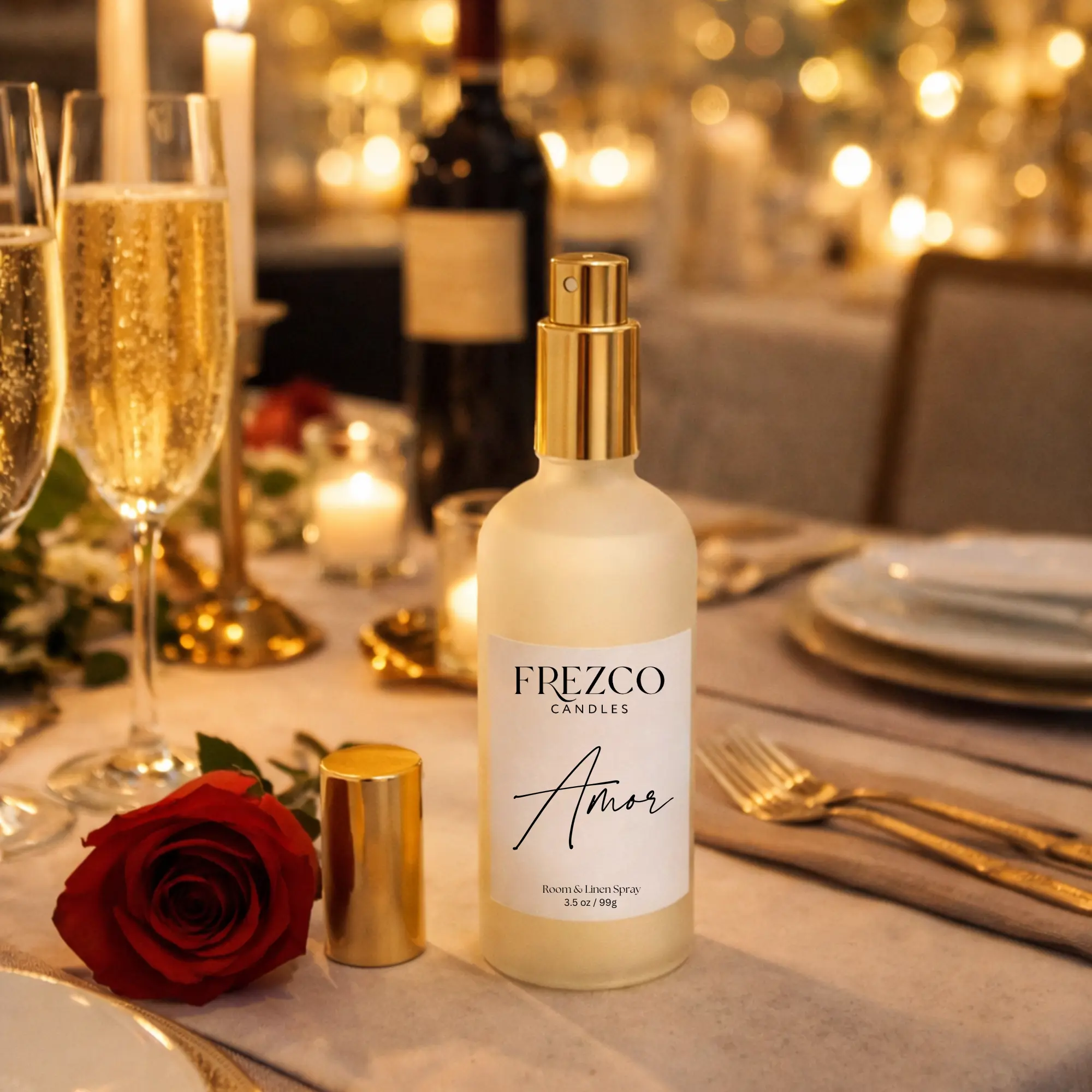 Room & Linen Spray | Amor – Gardenia Strawberry & Sandalwood | Romantic Floral Home Fragrance