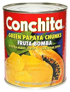 Conchita Frutabomba Canned Green Papaya Chunks Preserve in Syrup, Dessert & Milk Topping, 34 oz