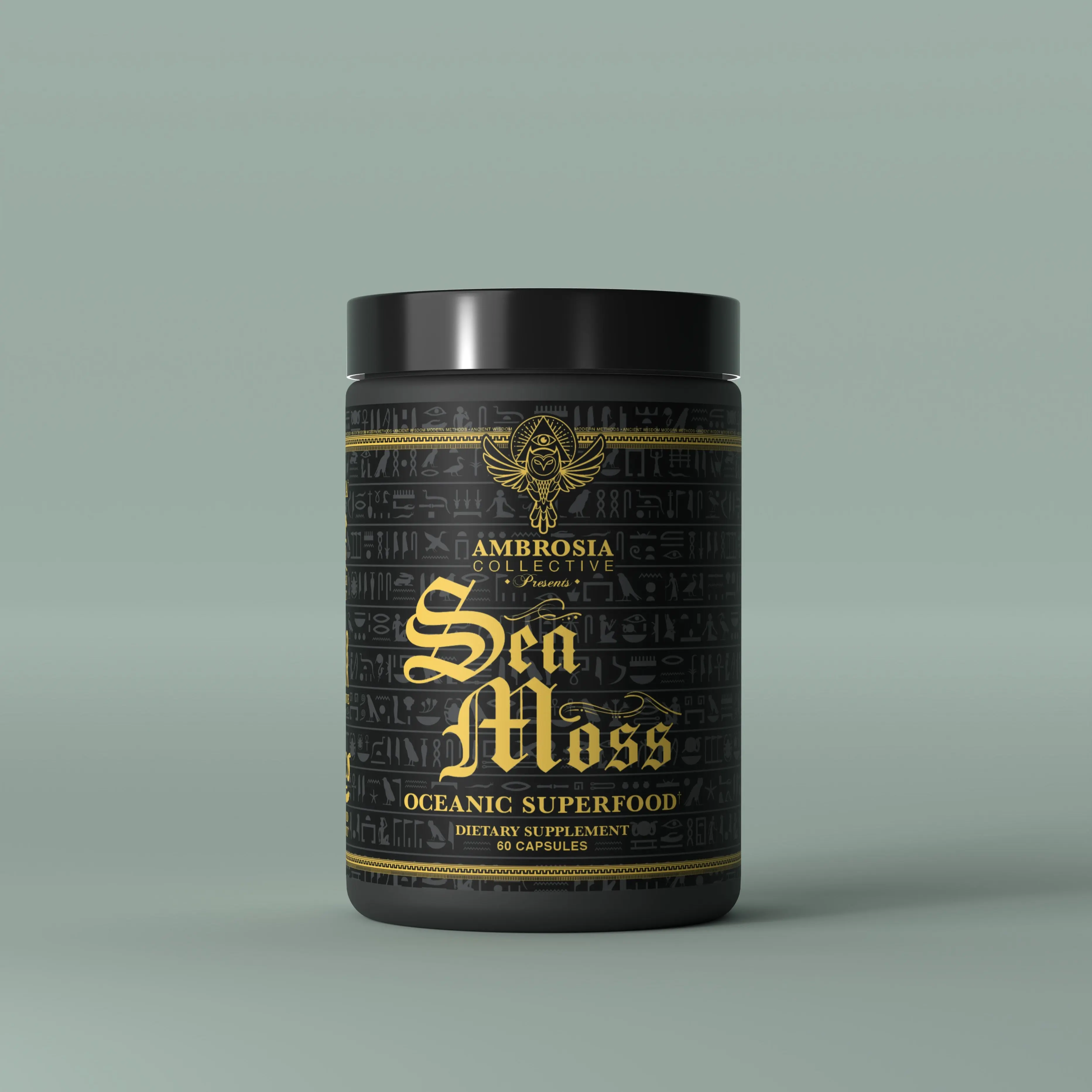 Ambrosia Irish Sea Moss Capsules | High Dose 500 mg/Serving | Made with Organic Sea Moss | Veggie Capsules Antioxidant Rich Supplement Herbal Wellness Blend Fitness Healthcare