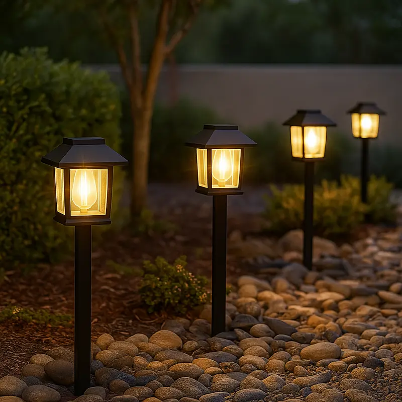 Solar Pathway Lights Outdoor, 4 Pack Bright Solar Lights, Waterproof Auto On/Off, Solar Powered Garden Lights for Yard, Patio, Walkway, and Driveway Lighting,#SohoChic