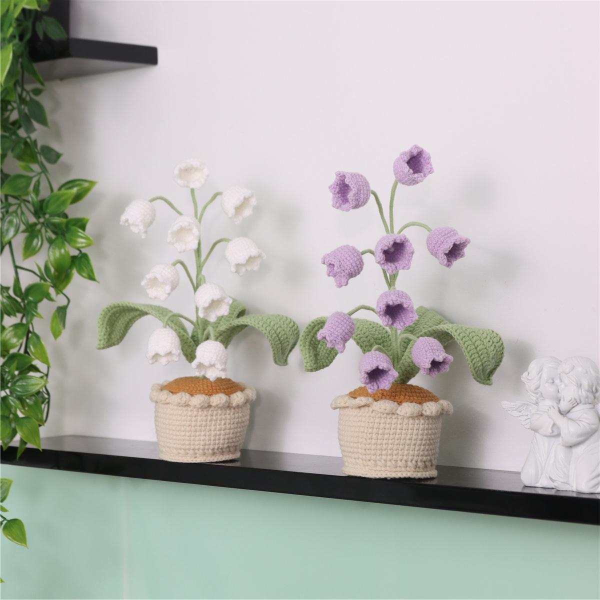 Crochet Plants Handmade Flowers for Home Table Decoration Gift for Family and Friends