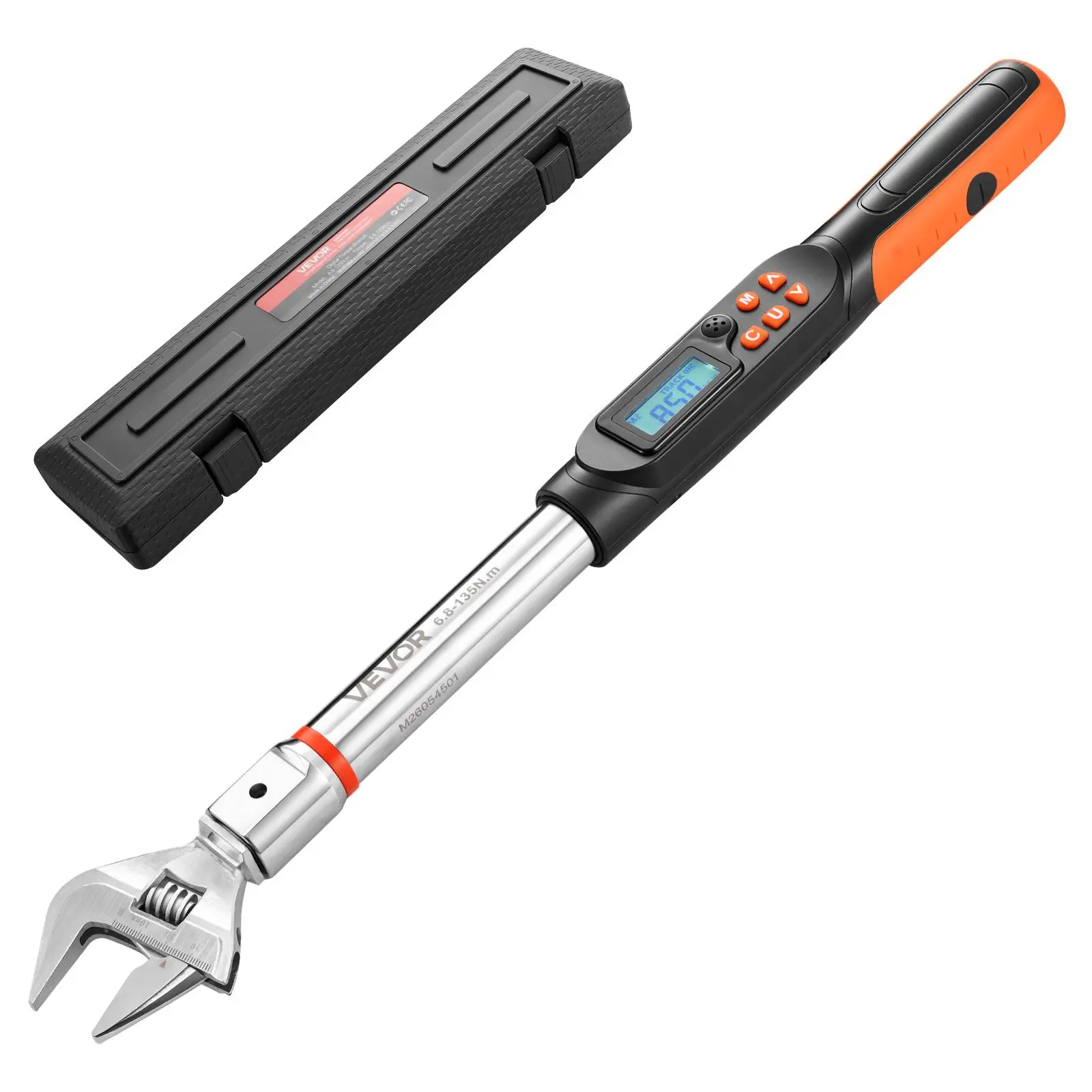 【summerfinds】VEVOR Digital Torque Wrench - 0-1.5 inches Adjustable Open-End Jaw, 4 Display Units, ±2% Accuracy, LCD Digital Display, Buzzer & LED Indicator, for Pipe Repair & Automotive Users