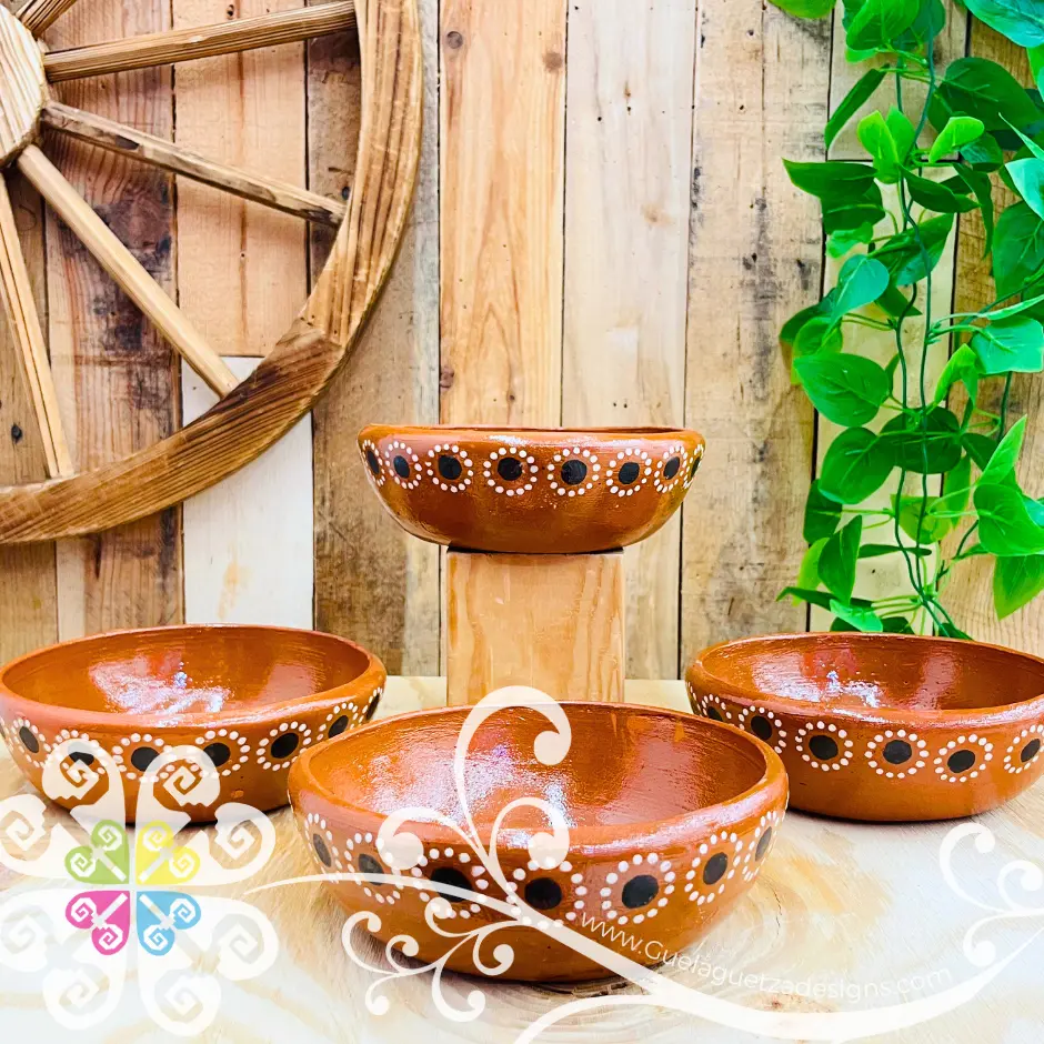 Set of 4 Medium Capula Salad Plate - Set Capula Sencillo Clay Bowl