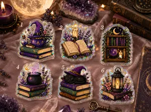 Holographic Witch Phone Grip Dark Academia Aesthetic Holder Spooky Crystal Spell Book Witch Cat Cauldron Stand Universal Fit Gift Her