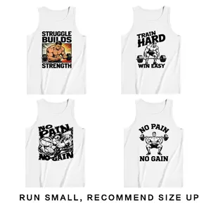 Men's Bodybuilding Motivational Quote Muscle Man Print Tank Top - Breathable Athletic Activewear, Sleeveless Gym Fitness Workout Vest for Bodybuilders,summervibes