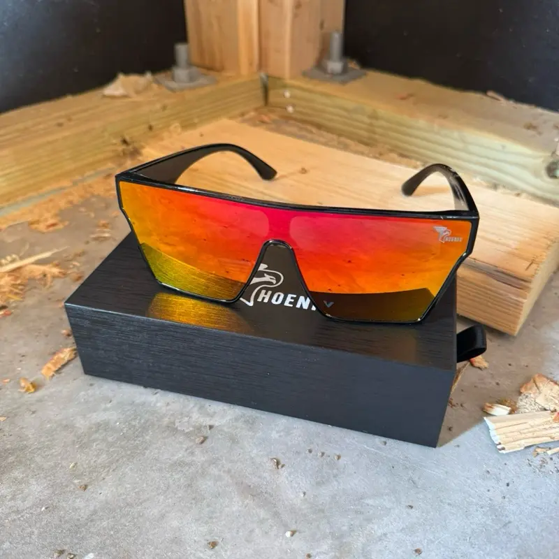 Phoenix X1 Safety Glasses with Red Orange and Durable Construction for Workplace Protection