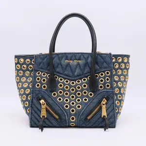 Pre-owned miu miu canvas Shoulder Bags Denim Biker twins LDJ4823