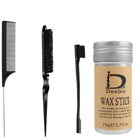 Summer 2024 Simple Basic Wig Styling Comb and Tail Comb Hair Brush with Double Sided Edge & Hair Wax Stick Set, Professional Hair Styling Tools for Women, Hair Styling Combs, Hair Care Tool