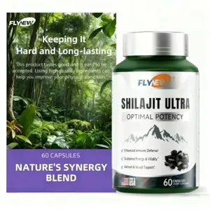 FLYNEW Shilajit Ultra | High Potency Organic Adaptogen, Energy, Stamina & Immune Health Support, Antioxidant Dietary Supplement, USA Made, 60 Capsules