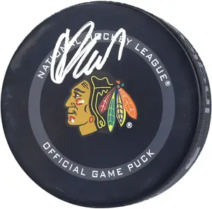 Colton Dach Chicago Blackhawks Autographed 2021 Season Official Game Puck - Fanatics Authentic Certified