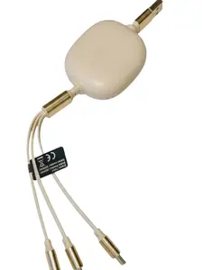 3-in-1 Retractable Fast Charging Cable, 100W Universal Multi-Charger with USB-C, Lightning, Micro-USB Connectors