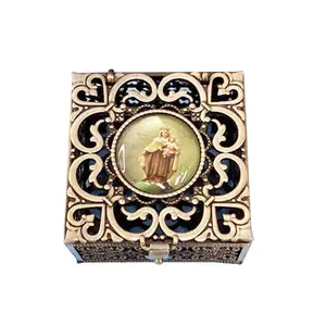 Mini Treasure Storage Jewelry Box Retro Gold Foil Candy Necklace Earring Bead