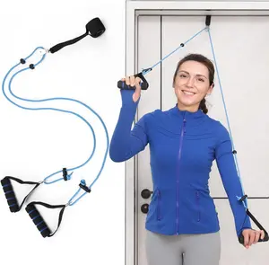 Shoulder Pulley Over The Door Physical Therapy System, Exercise Pulley for Physical Therapy, Alleviate Shoulder Pain and Facilitate Recovery from Surgery（Iron Pulley, Big Door Anchor）