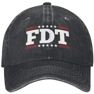 FDT Unisex Adjustable Snapback Baseball Cap - Vintage Washed Cotton Denim Hat with Sun Protection, "Not My President" Design