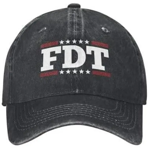 Unisex Vintage Washed Cotton Denim Baseball Cap - "Not My President" Embroidery, Fashion Snapback, Dad Cap Style, Adjustable, Sun Protection for Adults’ Baseball & Softball, Streetwear Outdoor Use, Adjustable Outdoor Cap