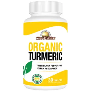 Organic Turmeric by Rise-N-Shine – 700mg Vegan Capsules with Organic Black Pepper for Joint, Digestive & Antioxidant Support