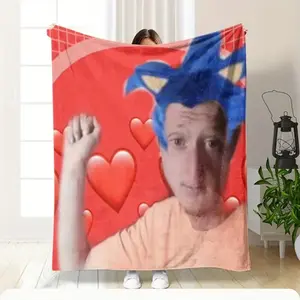 Daniel Larson Funny Printed Flannel Blanket - Soft Warm All-Season Throw for Bed, Sofa, Office, Camping & Travel - Multi-Purpose Cozy Gift with Vibrant Colors, Contemporary Style, Bed And Sofa Throw, Playful Design, Plush Texture