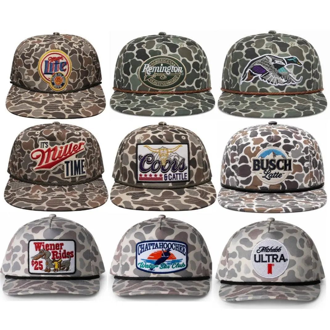 Full Limited Camo Trucker Hats Collection | Premium Mesh Snapback Hats | Vintage Logo Patch Caps for Hunting, Outdoor, Racing & Streetwear | Multi-Style USA Camo Hat Series