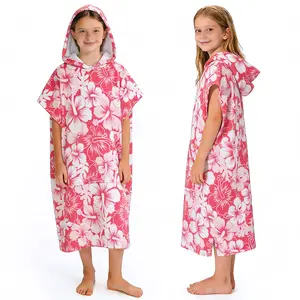 SUN CUBE Kids Towel Changing Swim Robe Surf Poncho, Quick Dry Microfiber Hooded Wearable Blanket for Boys Girls 8-12 Years