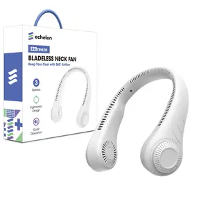 Echelon EzBreeze Blade Less Neck Fan - White, 360° Airflow, Ergonomic Design, Quiet Operation, 3 Speeds