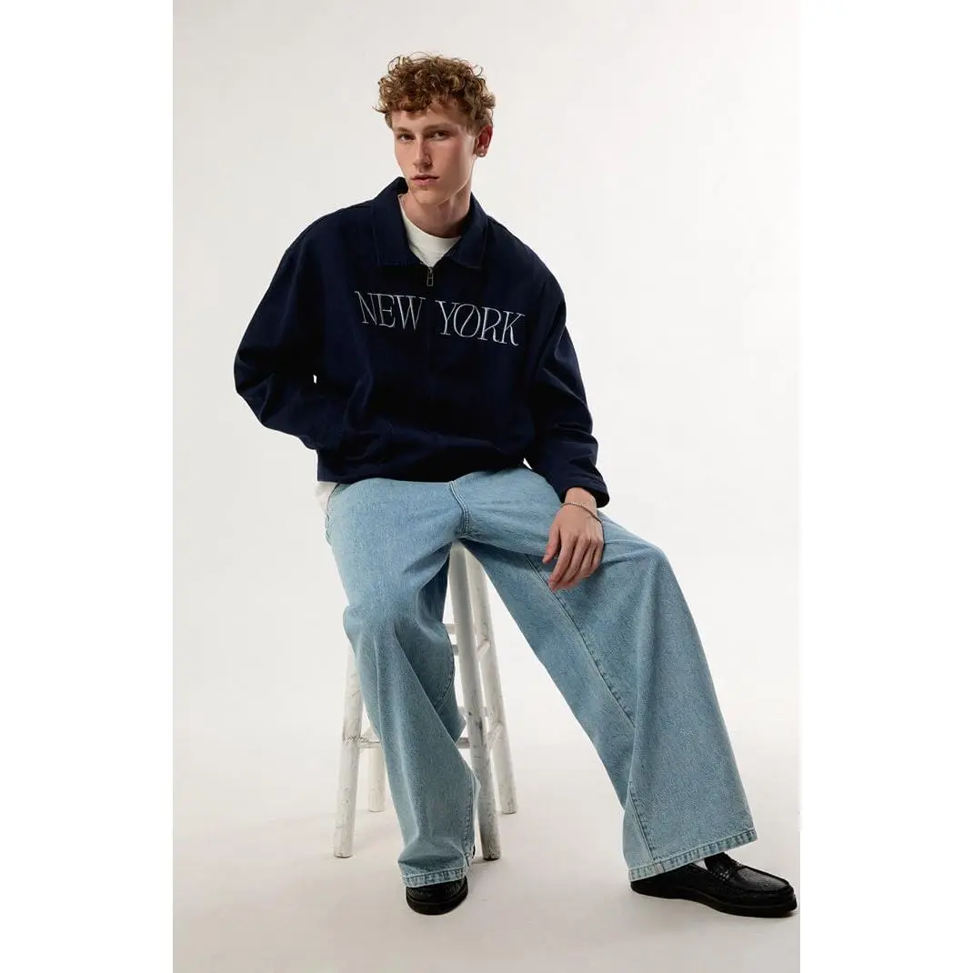 Pacsun Men's New York Embroidered Seamed Jacket Pacsun Men's New York Embroidered Seamed Jacket