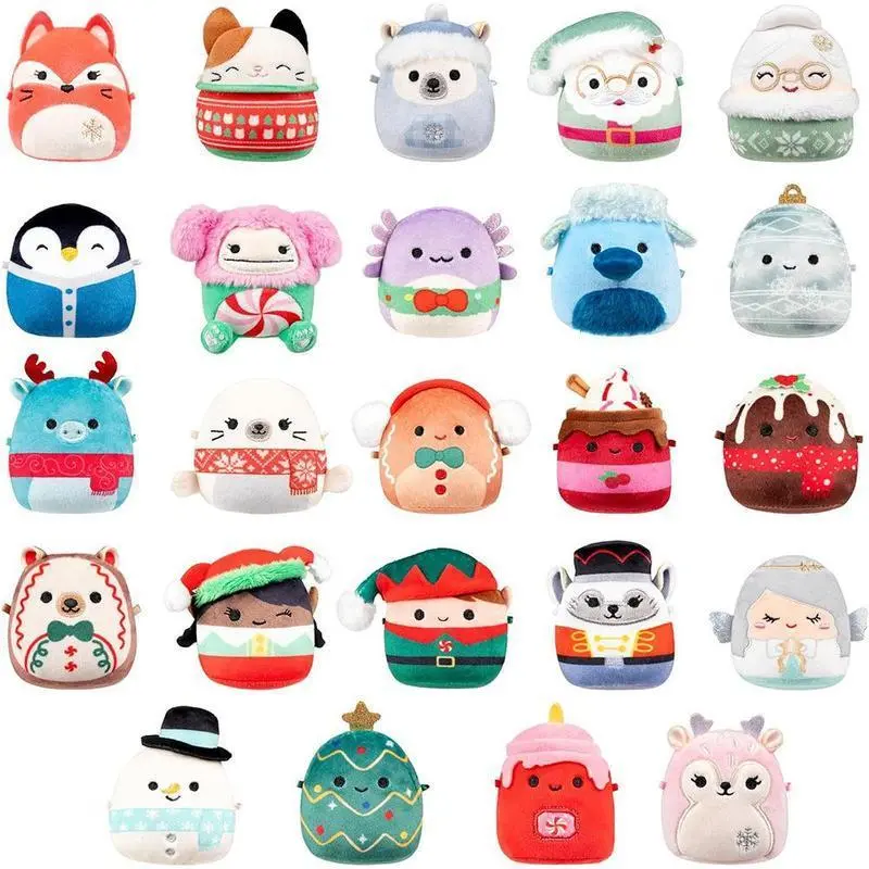 Squishmallows Original 24 Days of Micromallows Holiday Advent Calendar - Teddybear Stuffed Animal, 24 Most Popular Mini Iconic Figures, Soft Cuddly Unisex Gift Toy, PVC-Free Plush Polar Bears, Favorite Holidays Family Fun Supply