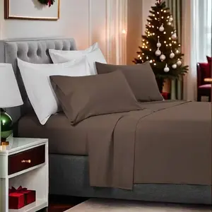 Halloween Gift Idea - 4 Pcs California King Bed Sheet Set with 14 Inch Deep Pocket Fitted Sheet, Ultra Soft Double Brushed Microfiber, Shrink and Fade Resistant Bedding Set