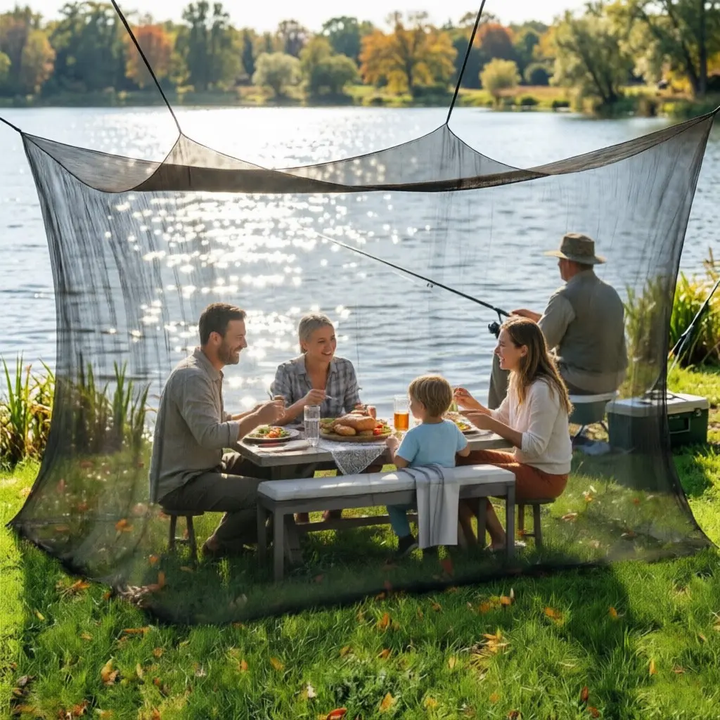 1pc Outdoor Fishing Mosquito Net Cover - Courtyard Terrace Single door Mosquito Net, Sunshade Net, Mosquito Netting Curtains, Insect proof Curtain, Mosquito Protection - Suitable for family gatherings, fishing