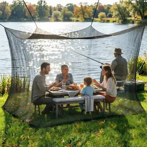 1pc Outdoor Fishing Mosquito Net Cover - Courtyard Terrace Single door Mosquito Net, Sunshade Net, Insect proof Curtain, Mosquito and Bird proof - Suitable for family and friends gathering while fishing Mosquito proof Tent