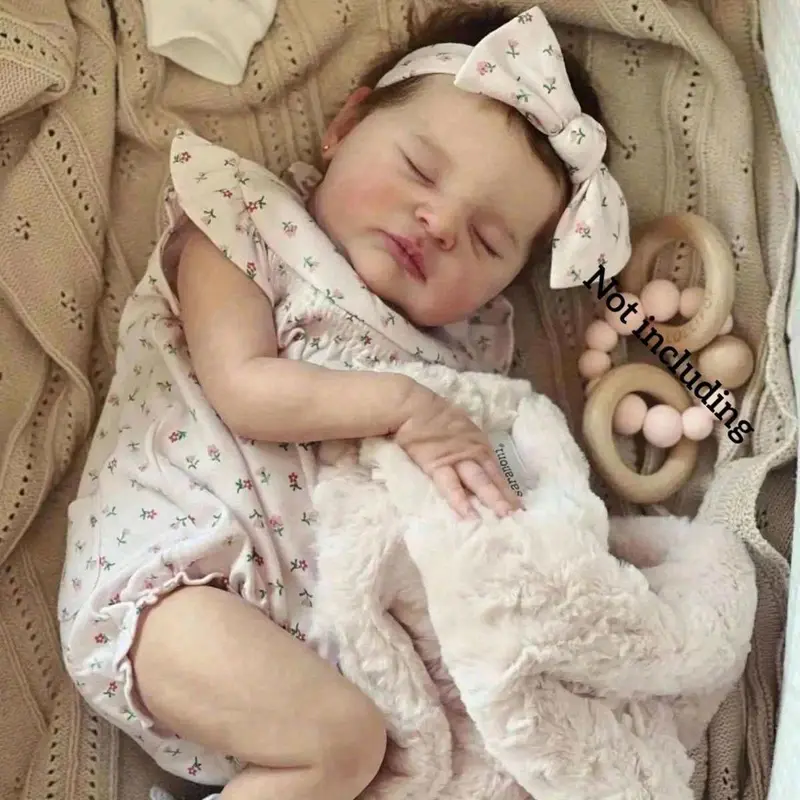 Realistic 50 CM Sleeping Baby Reborn Doll With 3D-Painting Skin And Visible Veins, 20 Inch Alive Soft Vinyl Newborn Baby Lovely Bedtime Toy Birthday Gift For Child (Some Parts Random)