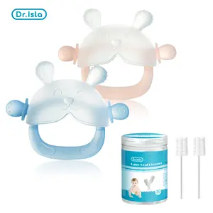 Dr. Isla Bunny Baby Teether Mitten - Safe No-Gagging Design, Dust-Resistant Soft Silicone, Anti-Drop Wearable Wristband, Thumb Sucking Stopper, Teething Pain Relief Toy, BPA-Free Food-Grade, Easy-Clean Gift for 3-18 Months Infants