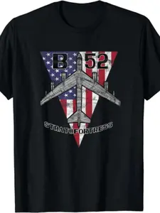 New Limited Vintage B 52 Stratofortress Airplane Patriotic Airplane T ShirtAthletic Fit Casual Tee for Men Breathable Sport Top Comfortable Everyday Street Style Perfect for Training Running and Fitness