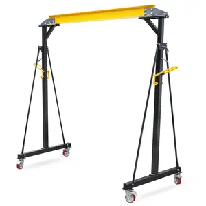 GARVEE Adjustable Gantry Crane - 1 Ton (2200Lbs) Capacity Portable Hoist with Height Adjustable from 97" to 141" - Perfect for Factories, Construction Sites, Warehouses, and Car Repairs
