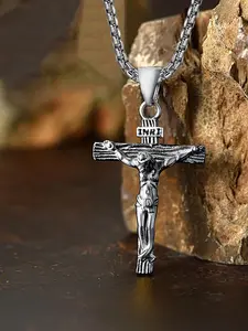 Cross Jesus Necklace for Men Women, Casual Style，Religious Jewelry Gift Idea
