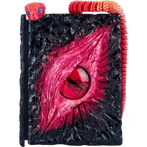 Big Eye  Embossed Journal, Engraving Notebook,Blank Paper,Hardcover Travel Notepad for Writing,Sketchbook,Collection,,Decoration Diary for Man Woman A5 Size (Red with snake)