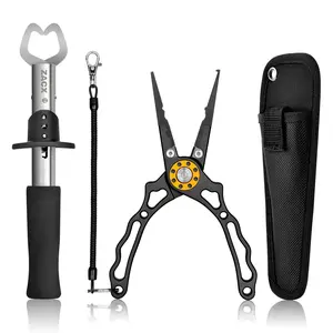 Fish Lip Gripper Pliers - Upgraded Muti-Function Hook Remover and Split Ring Pliers for Fly Fishing, Ice Fishing, Fishing Gear - Gift for Men (Package B)