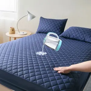 Waterproof Thick Mattress Protector - Hypoallergenic Polyester Fabric, Soundwave Technology, Embossed Texture, Machine Washable - Twin, Full, Queen, King Sizes- Soft & Comfortable for Home, Hotel, Guest Room, Mattress Protector Waterproof
