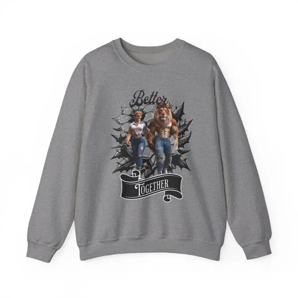 Couple Better Together Sweatshirt, Love With This Cozy Duo Design Lion Matching Couple Sweatshirt His and Hers, Top Gift For You Streetwear Casual Sweatshirt, Hoodie, Comfort Colors