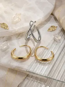 Classic Stainless Steel 18k Plated Earrings, Elegant Waterdrop Design, Versatile for All Seasons, Perfect for Parties and Daily Wear