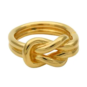 Pre-owned HERMÈS Gold-plated Small Leather Goods Hermes Atame Scarf Ring