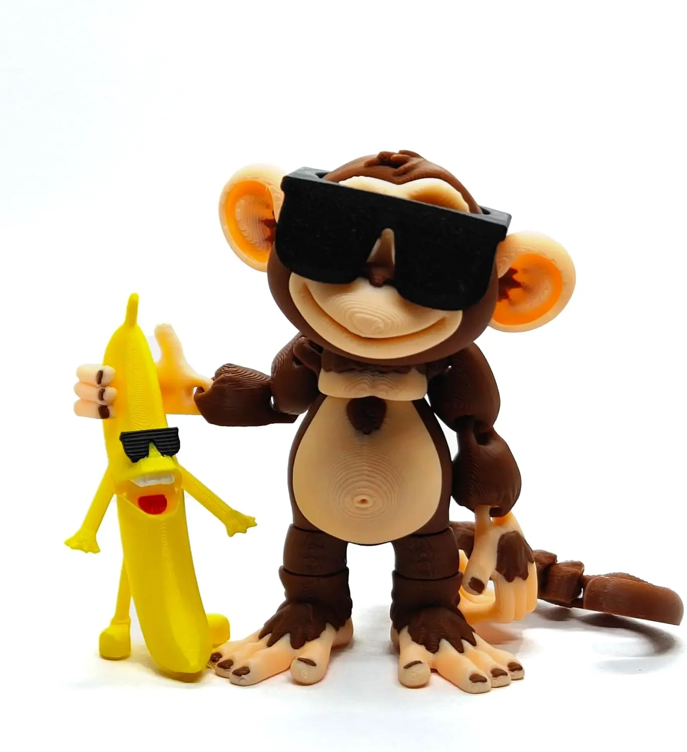 Printed Monkey Articulated  Figurine, Mini Play Figure(Brown)