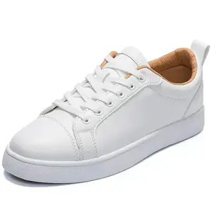 Men's Red Sole Casual Shoes Simple Sneakers Fashion Leather Shoes White Shoes Athletic Trainer