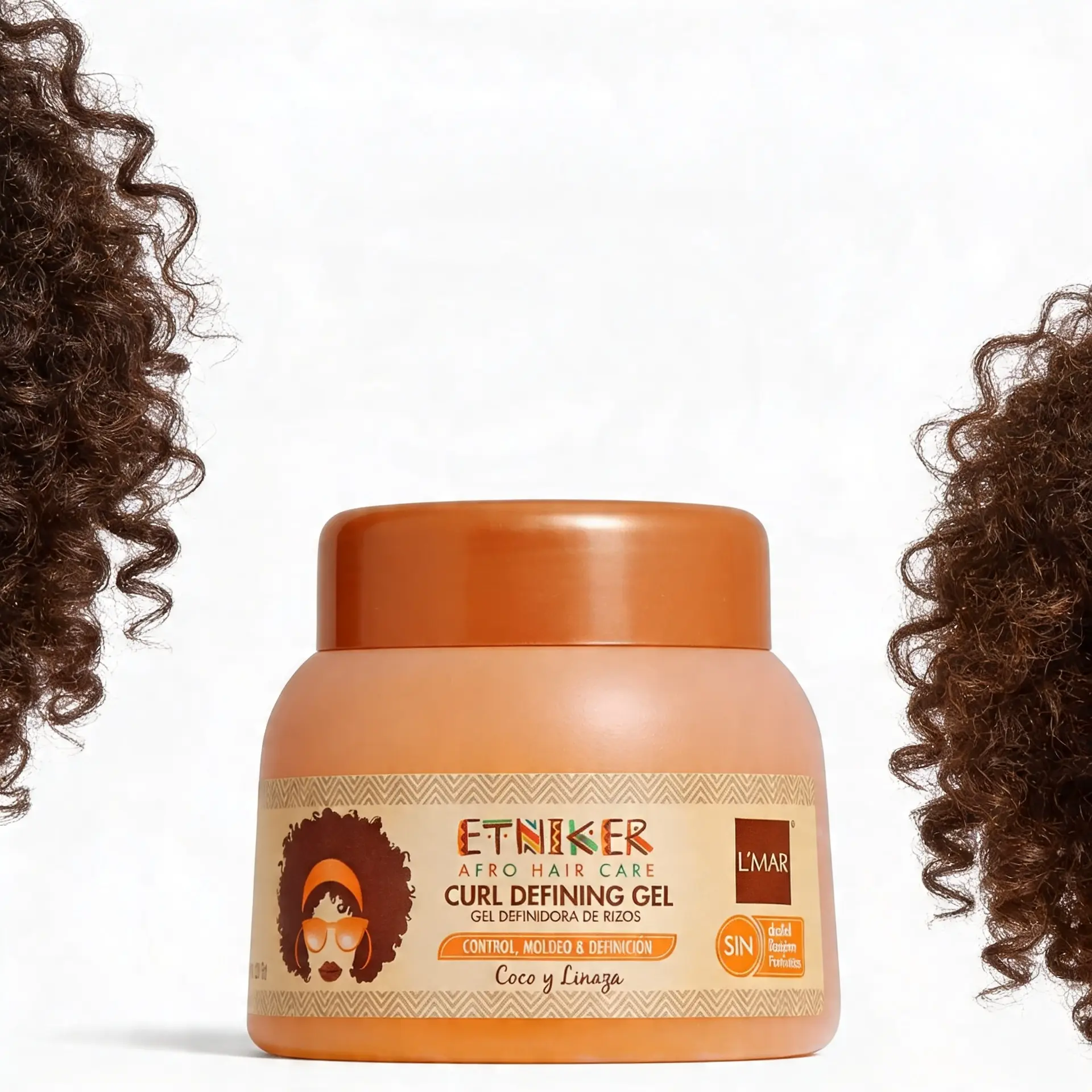 Etniker Curl Defining Gel 1L – Coconut & Flaxseed Styling Gel for Long-Lasting Definition, Shine & Frizz Control – 1L