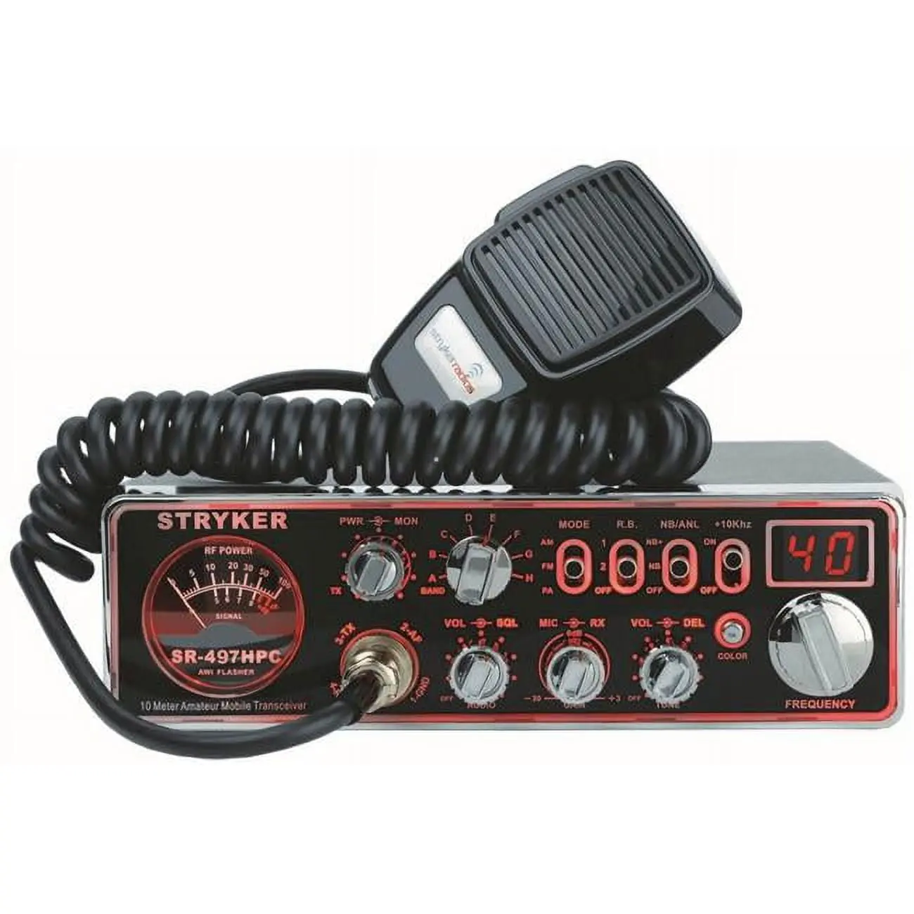Stryker Portable Ham Radio, 110W 10m Multifunctional Portable Radio with 7-Color Selectable Faceplate, Echo, Roger Beep, Talkback, 12-Stage Dim & Variable Power for Boating Water Sports