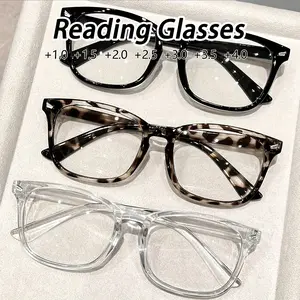 Women's Plastic Cat Eye Reading Eyeglasses, Lightweight Durable Glasses, +1.0-4.0 Magnification, Clear Vision, Fashionable Square Frame, Suitable for Computers & Daily Use