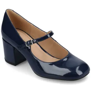 Journee Women's Okenna Medium and Wide Width Pumps, Navy 6W