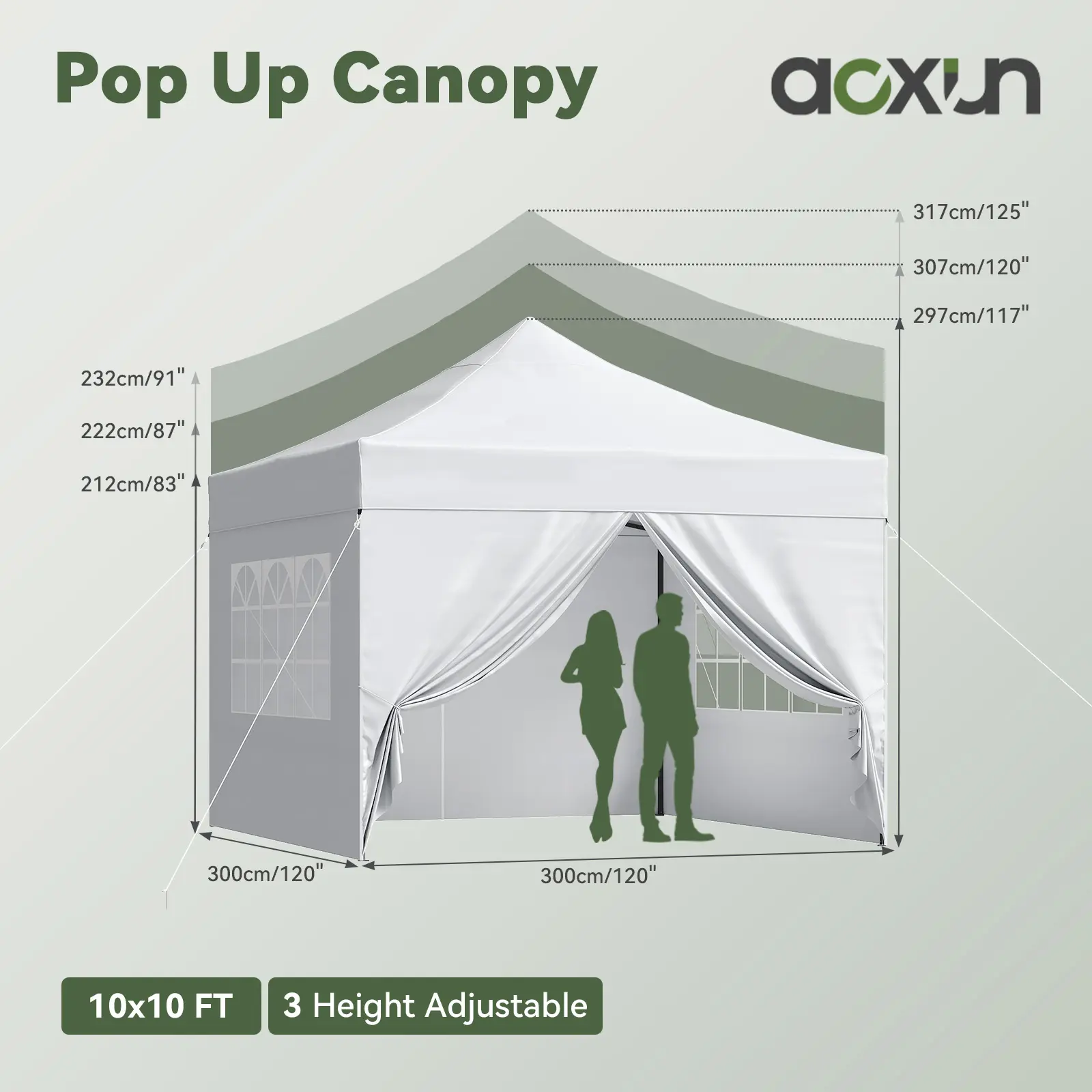 10x10 FT White‑With Sidewalls