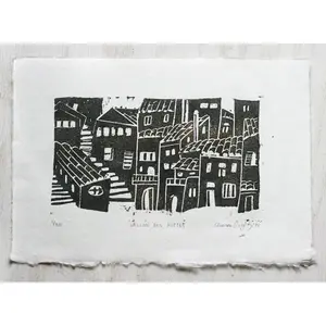 Vallon des Auffes - linocut print