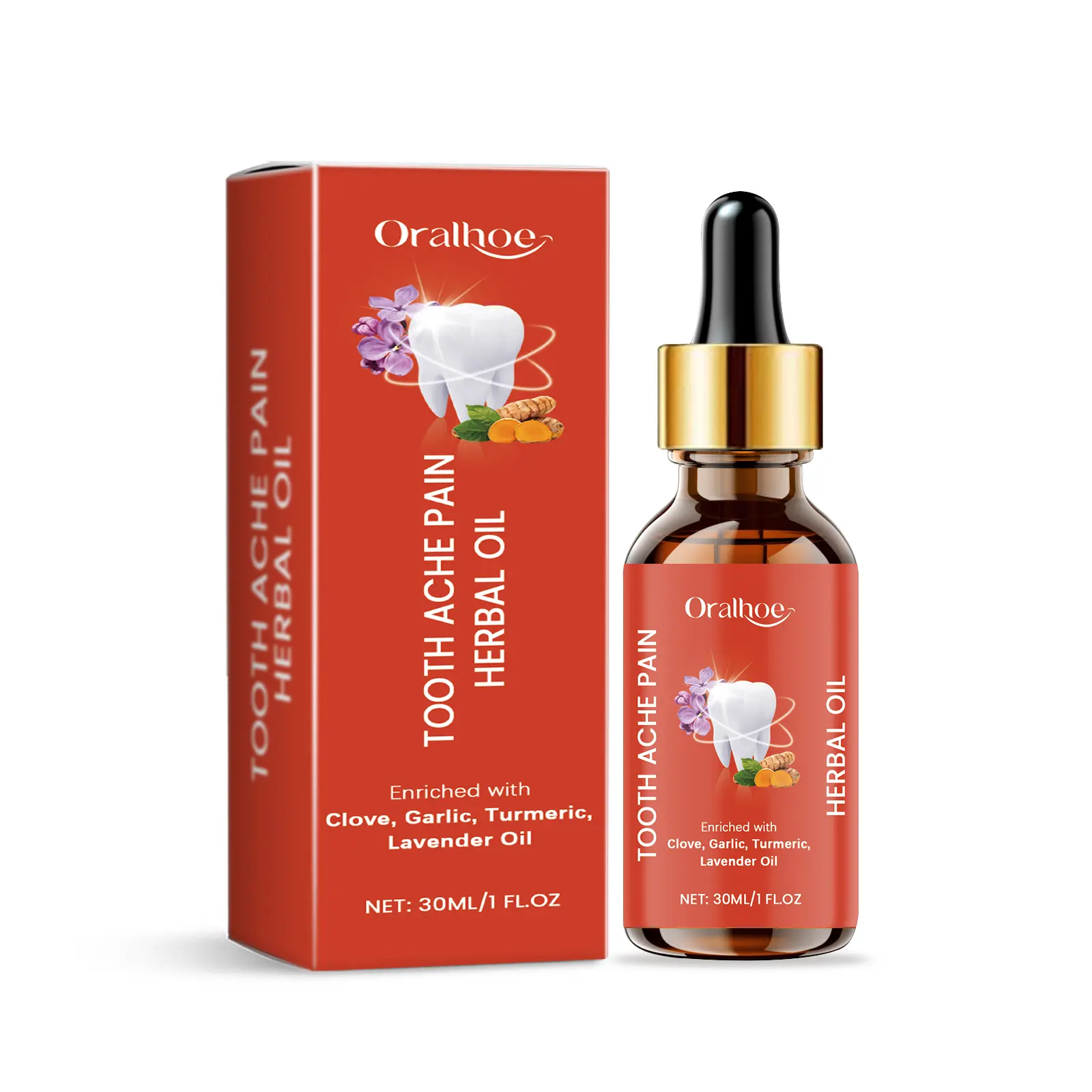 Oralhoe Herbal Dental Care Essence, Gentle Maintenance Of Oral Teeth And Gums Cool, Comfortable And Natural Fresh Lavender Daily Turmeric south moon toothache spray